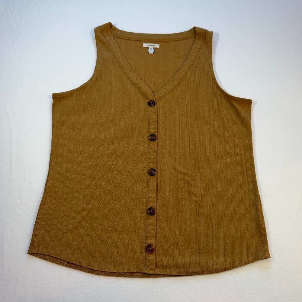 Maurices XL Camel Button‑Accent Tank Top – Excellent Condition